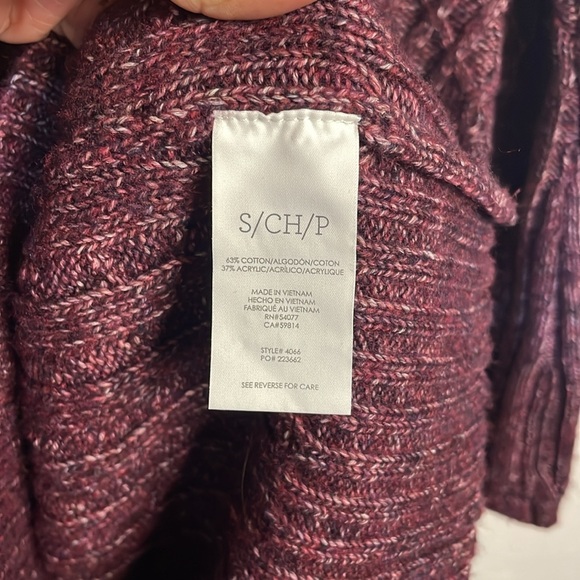 Cabi Plum Tunic Fit Cable Knit Long Sleeve Sweater-S-#0021 - Picture 7 of 8